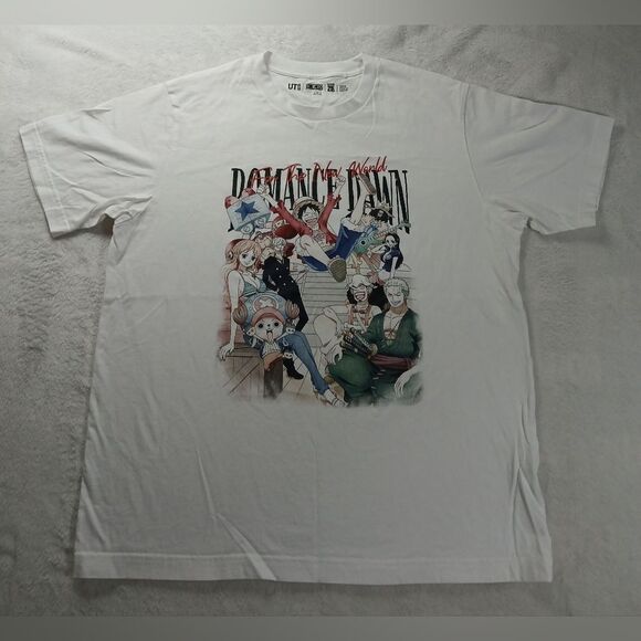 Uniqlo ONE PIECE Anime 25th UT Straw Pirates Short Sleeve White XL Men Cotton - Picture 1 of 7